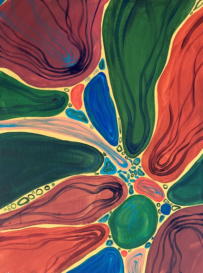 Biologic Original Abstract Acrylic 16 X 12 Inches Canvas Painting Art Collectibles Acrylic Dalasmaker Se