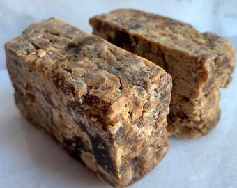 Authentic Raw African Black Soap Ghana Africa / Traditional African Black Soap / Imported Black Soap 4oz / 8oz / 1 Pound Plus (1) Bar Free