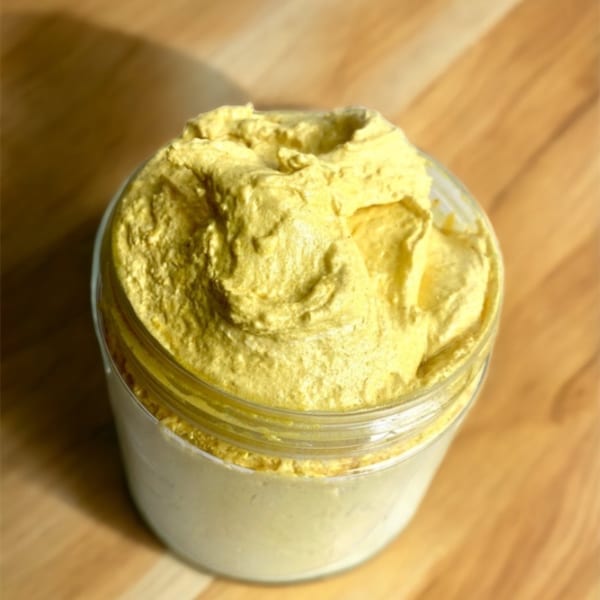 Turmeric Pineapple Sugar Lemon Balm face n' Body Scrub / Turmeric Shea Butter Sugar Scrub / Skin Polish / Scrub / Mild Sugar Scrub