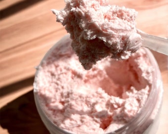 Calamine Whipped Shea Body Butter w/Jojoba / Dry Skin Body Butter / Vegan Itchy Dry Skin Body Butter / Zinc & Ferric Oxide Butter / Pink