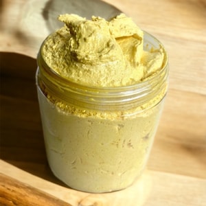 Turmeric Sugar Lemon Balm & Licorice Root face n&#39; Body Scrub / Turmeric Shea Butter Sugar Scrub / Skin Polish / Scrub / Mild Sugar Scrub