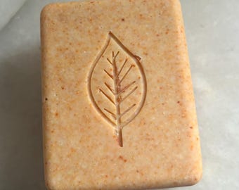 Natural Leaf White Turmeric & Kojic Acid Bar Soap / Handmade Vegan Cold Process Kojic Acid Soap / Shea Butter Soap Bar / Kojic Acid Soap