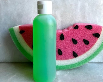 Pu-Yoni Fresh Fruit 8 oz. Body Wash n’ Body Sponge / Our Famous Yoni Oil Scented Liquid Soap / Yoni Body Sponge / Yoni Body Wash & Sponge