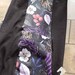 Women's black leggings, patterned insert, feathers, jeggings, flowers, essentials, mom, regular sizes and sizes more