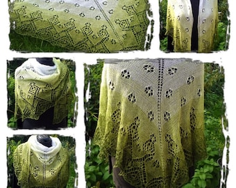 Knitting pattern lace shawl - "Daisy" / German