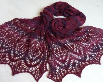 Knitting Instructions Lace Stole -" Ruth"