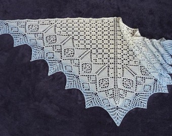 Knitting instructions lace shawl - "Carolka"