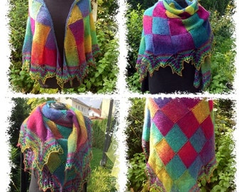 Knitting instructions for a shawl "Interlacing" - German