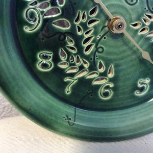 Clock fern pattern dark green,  teacher gifts, birthdays, Mother&#39;s Day, anniversaries, wedding gifts, shower gifts
