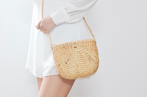circle straw crossbody bag