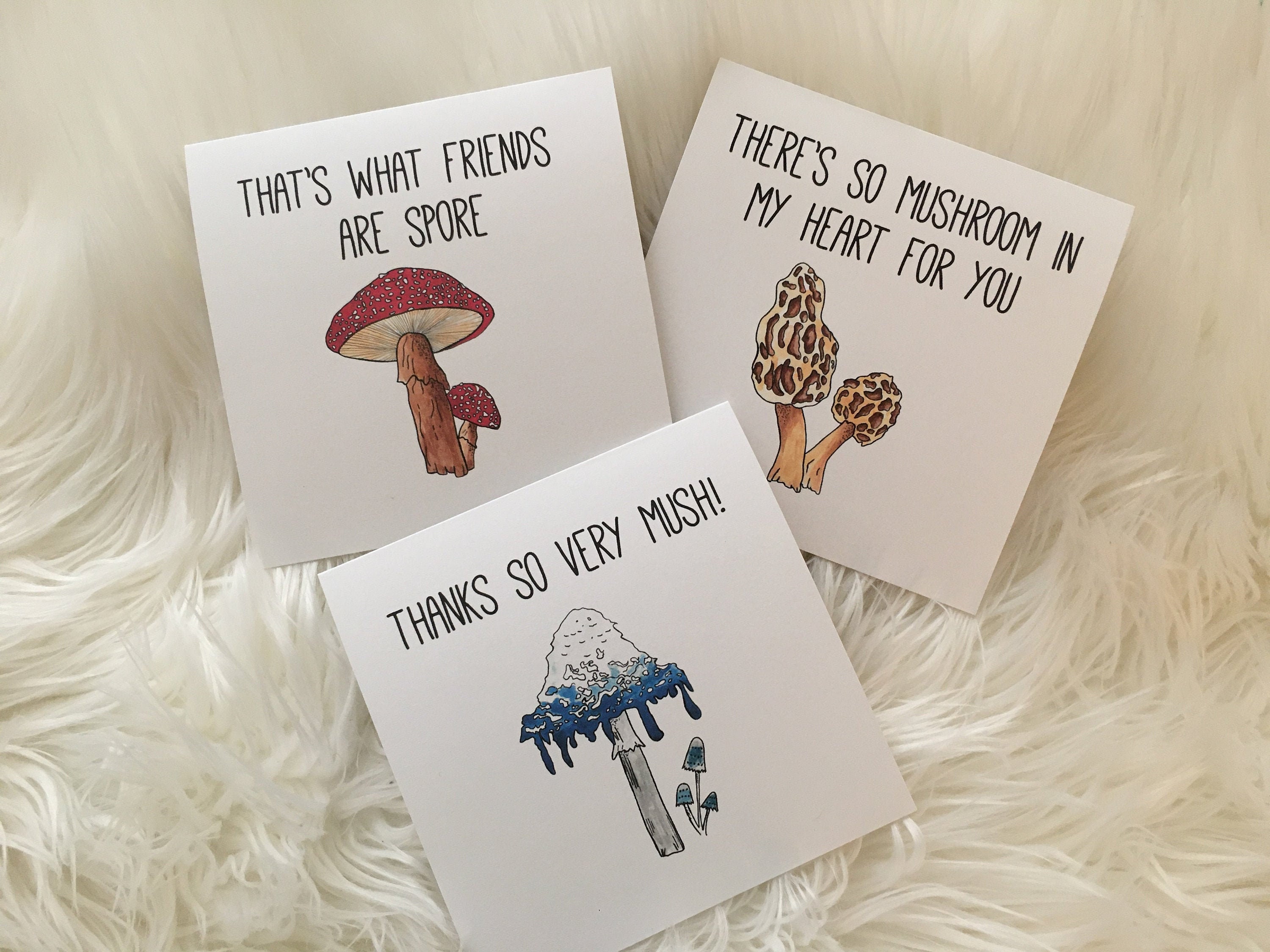 Mushroom Note Cards Etsy