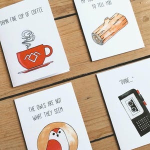 Twin Peaks inspired mini note cards