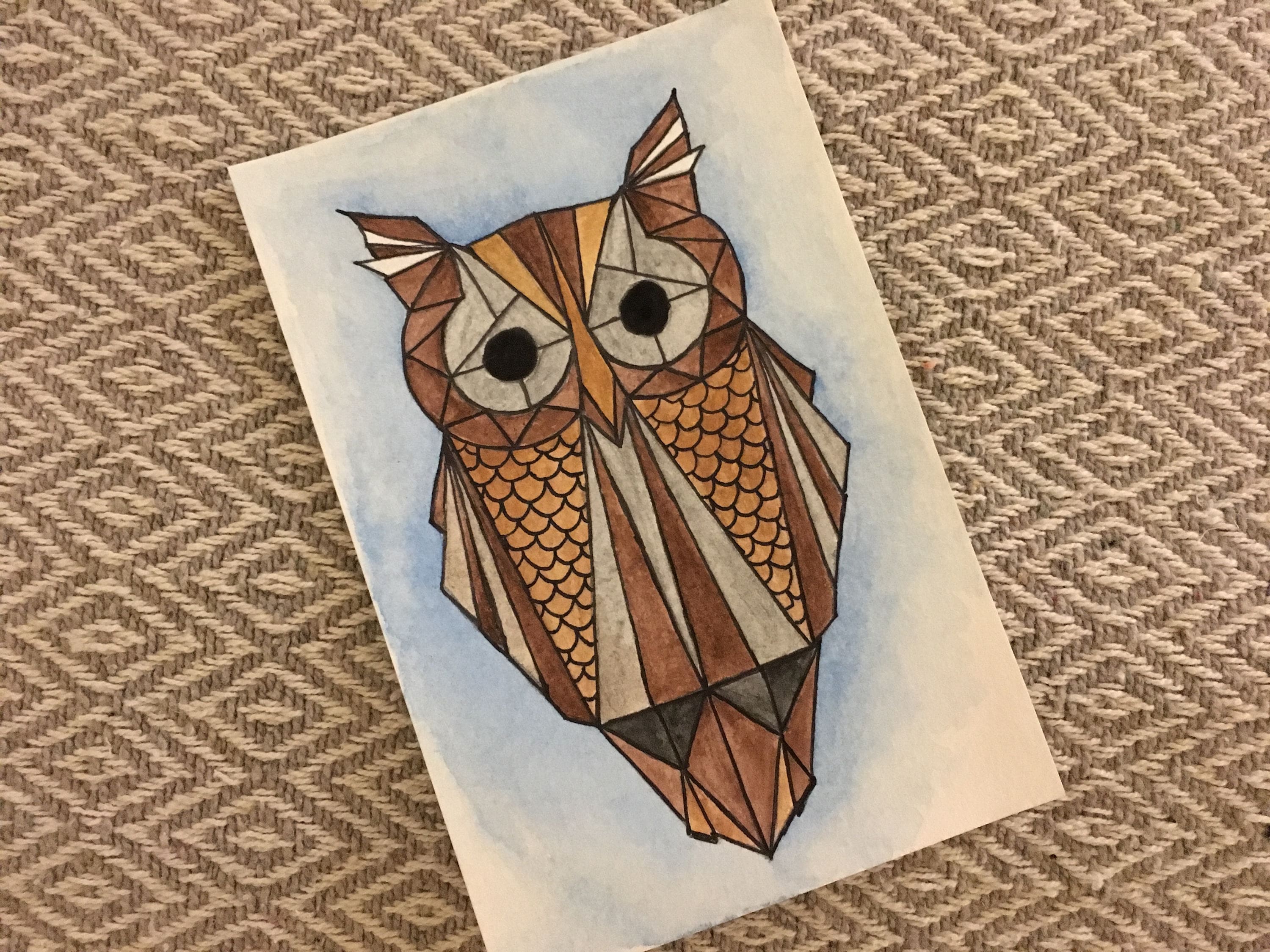 Geometric Woodland Owl
