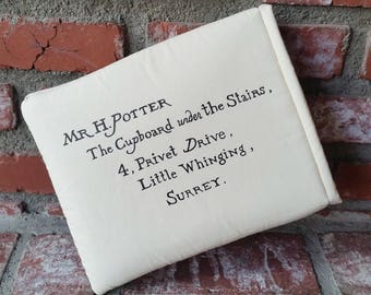Book Love Padded Book Sleeve Cozy & Bookmark Pocket - Wizard School Letter