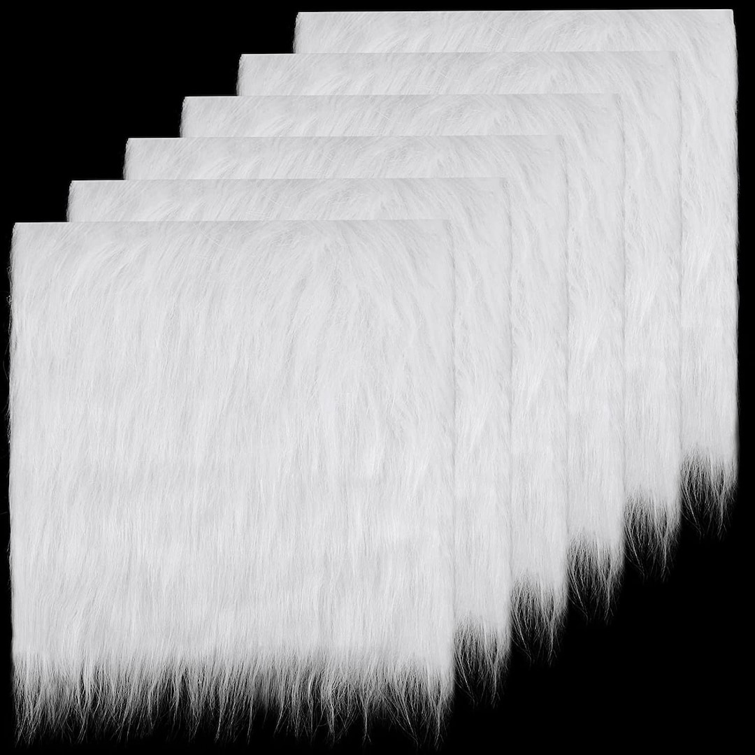 6 Pieces 10 X 10 Inches Faux Fur Fabric Squares Ultra Fluffy Faux Fur