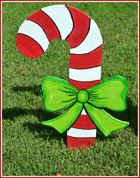 2 Christmas Yard Art Outdoor Indoor Candy Cane Holiday Etsy