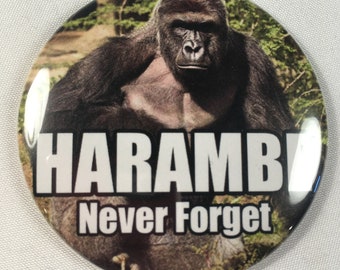 Harambe Never Forget Refrigerator Magnet / Pin / Bottle Opener