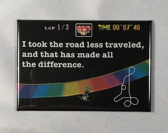 Mario Kart Rainbow Road Less Traveled Refrigerator Magnet