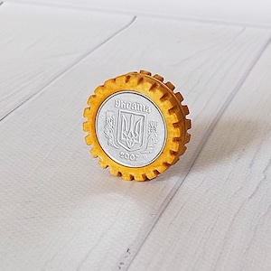 Worry coin Ukraine Haptic coin Magnetic toy Fidget stress toy 3D printed Gift for a friend
