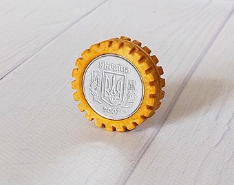 Moneda antiestrés Ucrania Moneda háptica Juguete magnético Juguete antiestrés impreso en 3D Regalo para un amigo