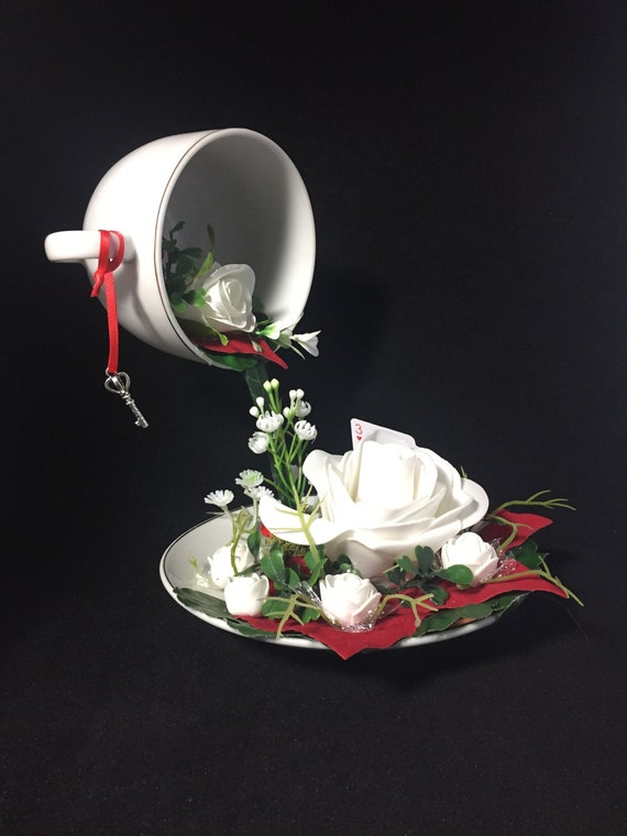 Alice In Wonderland Floating Tea Cup Centerpiece Mad Hatter Etsy