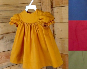 mustard yellow little girl dress