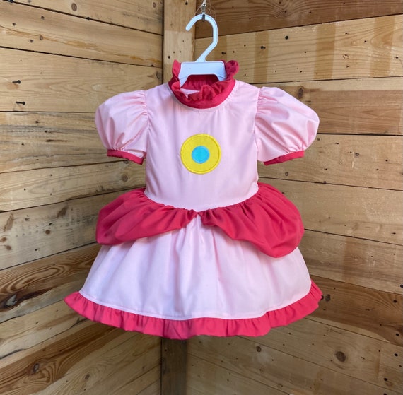 Peach baby princess, peach baby dress. Super Mario peach princess. Baby dress.