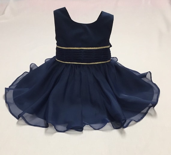 Baby dress, baby elegant dress, navy blue baby dress, baby elegant dress, special occasion baby dress, party dress, baby girl dress,