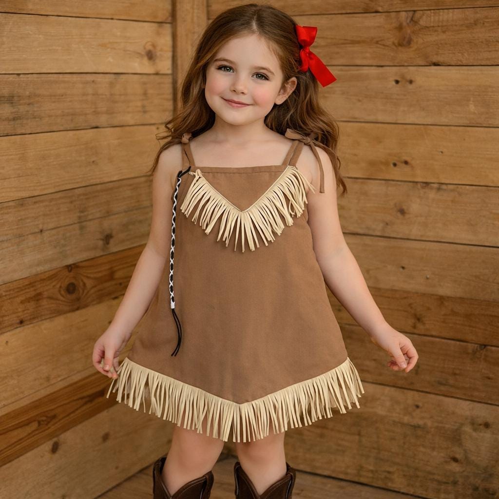 brown pocahontas dress Mad Toys Pocahontas Book Week and World Book Day Halloween Child Costu –  Costume World Middle East