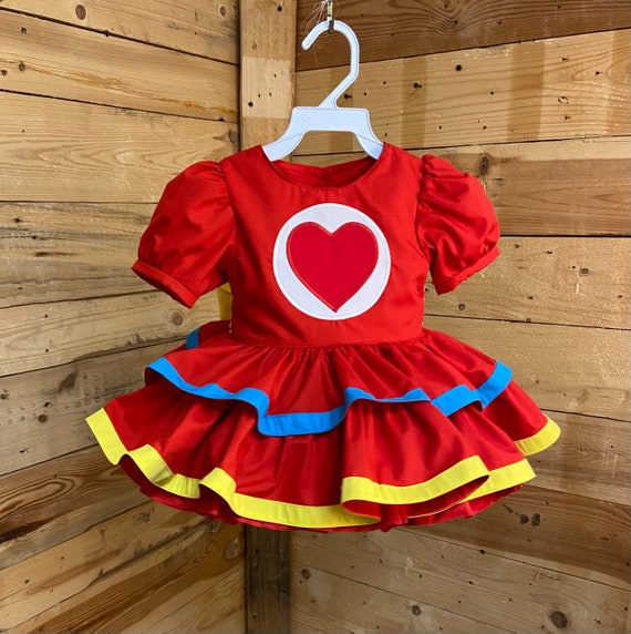 baby costume inspired in plim plim , red baby dress, baby dress, heart baby birthday dress.