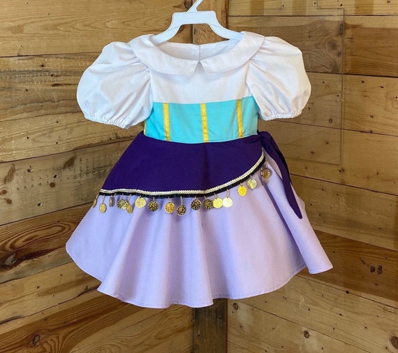 Esmeralda baby costume, Esmeralda baby dress, Renaissance baby dress, Baby dress.