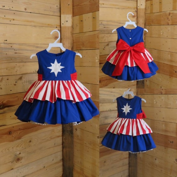captain America baby dress, cowgirl baby dress, independence baby dress, gift to baby girl