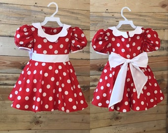 Minnie Mouse baby dress, Minnie Mouse birthday dress, Minnie Mouse dress costume, inspired dress in Minnie Mouse