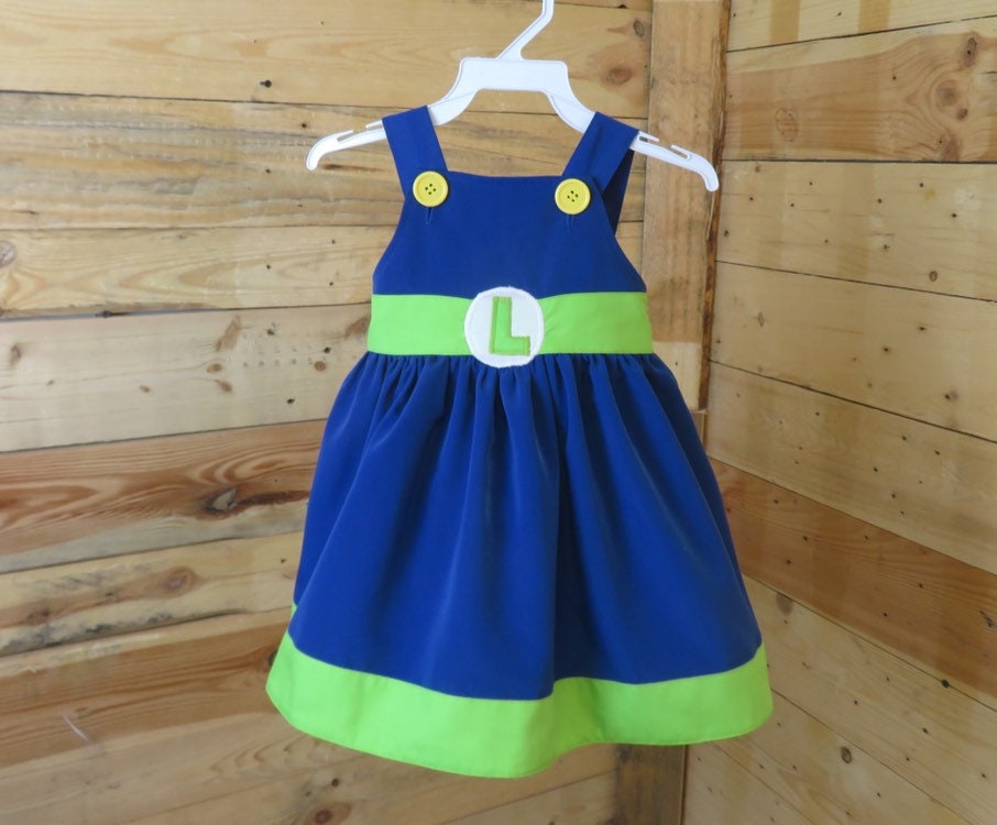 Luigi baby dress, baby dress, Luigi baby dress costume
