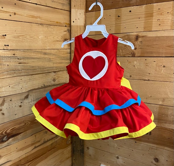 Heart baby costume, red baby dress, baby dress, heart baby birthday dress.
