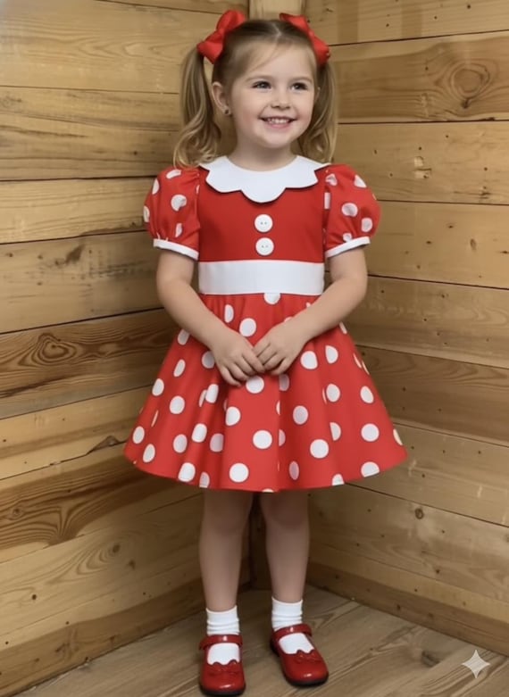 Minnie Mouse Baby Dress: Red Polka Dot Costume