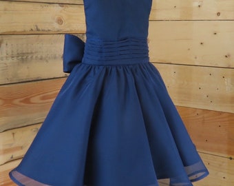 Navy Baby Dress: Elegant Flower Girl Spring Dress