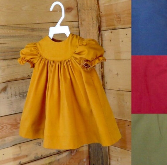 mustard dress for baby girl