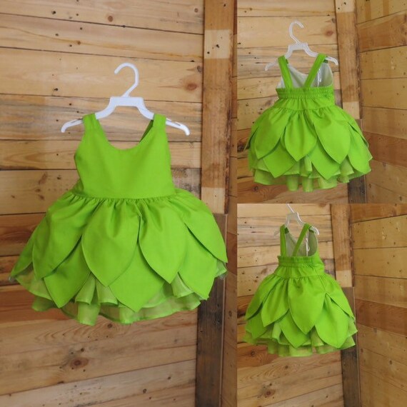 tinkerbell baby dress, costume baby tinkerbell dress, baby dress, baby dress by BubblesBabyClothing