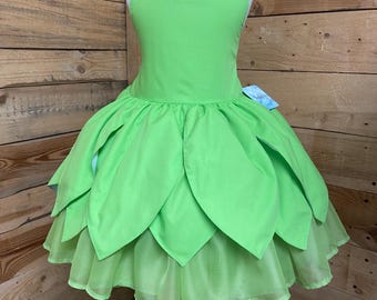 Green Fairy Toddler Dress, Tinkerbell Petal Costume, Woodland Birthday Outfit