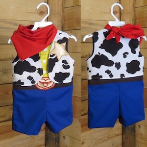 Woody Inspired Baby Costume: Cowboy Shortall Romper