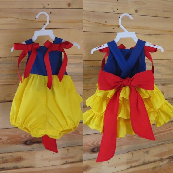 Snow White baby rompers ,princess rompers, baby girl rompers,baby rompers costume, snow white baby girl rompers .