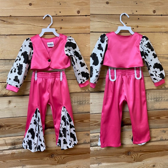 cowgirl outfit baby set, cowgirl Jessie baby costume, bell bottoms cowgirl baby set.