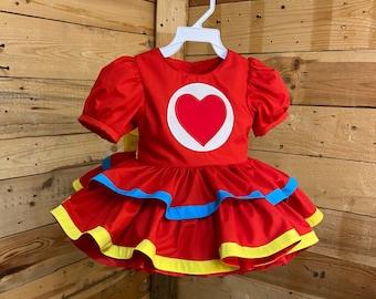 Plim Plim Inspired Baby Costume: Red Heart Birthday Dress