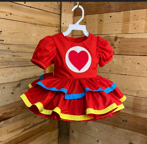 baby costume inspired in plim plim , red baby dress, baby dress, heart baby birthday dress.