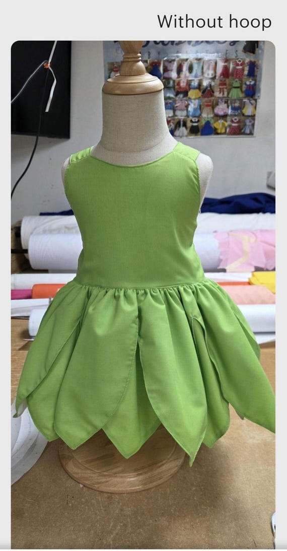 light green tinkerbell dress Tinkerbell Inspired Toddler Dress, Green Fairy Costume, Peter Pan Pixie Outfit