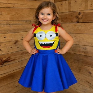 minion theme birthday dress Toddler / Child / Girls Despicable Me Minion Overall Costume With Mask