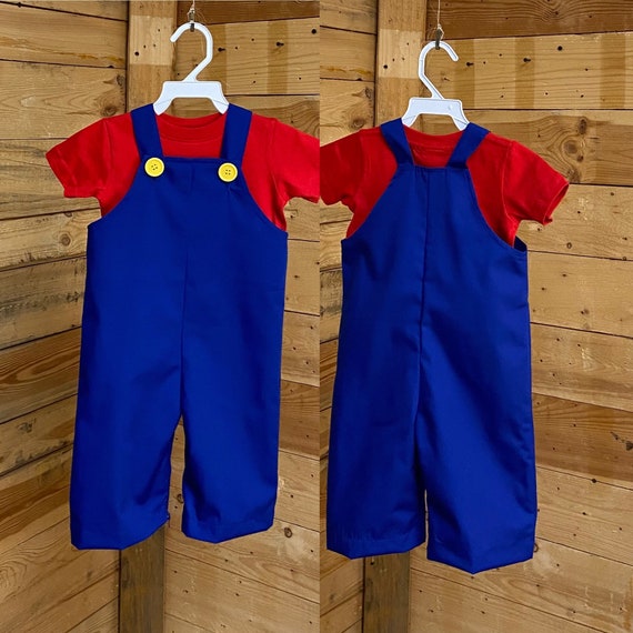 Mario bro baby  overalls, mario baby outfit , mario baby costume.