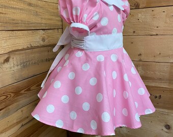 Infant Disney Minnie Mouse Pink/White Dress With Headband Halloween Costume Assorted Sizes 8518157p