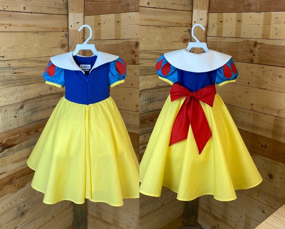 Snow white baby long dress, long baby dress , toddlers baby dress, Snow White birthday dress, Snow White baby dress costume